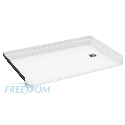 Freedom Inspire Series 60" X 36" Accessible Shower Pan Right Hand Drain ...